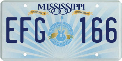 MS license plate EFG166