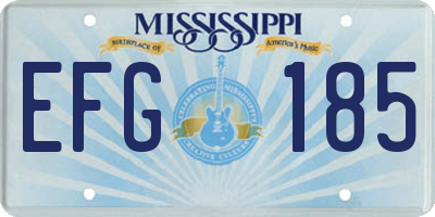 MS license plate EFG185