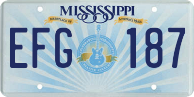 MS license plate EFG187