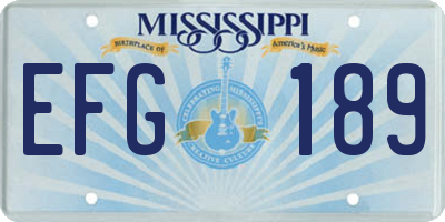 MS license plate EFG189