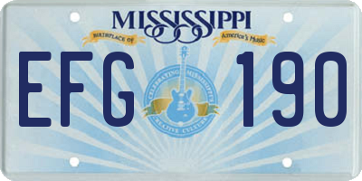 MS license plate EFG190