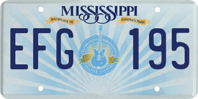 MS license plate EFG195