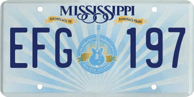 MS license plate EFG197