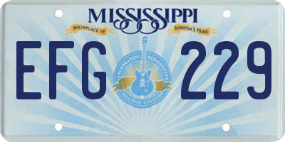 MS license plate EFG229