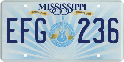MS license plate EFG236