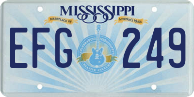 MS license plate EFG249