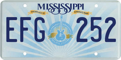 MS license plate EFG252