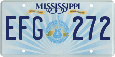 MS license plate EFG272