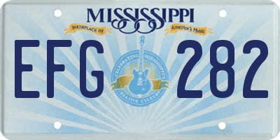 MS license plate EFG282