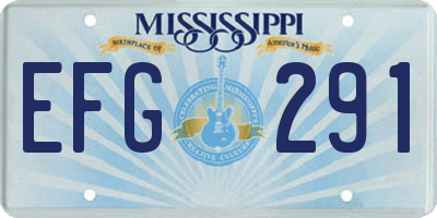 MS license plate EFG291