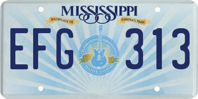 MS license plate EFG313