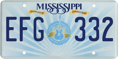 MS license plate EFG332