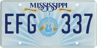 MS license plate EFG337