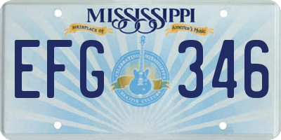 MS license plate EFG346