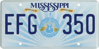 MS license plate EFG350