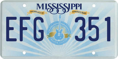MS license plate EFG351