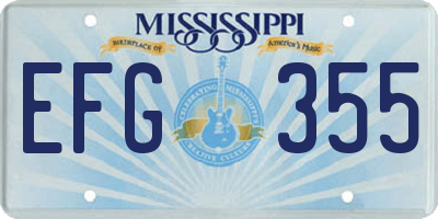 MS license plate EFG355