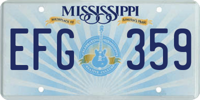 MS license plate EFG359