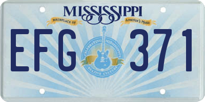 MS license plate EFG371