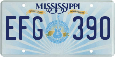 MS license plate EFG390