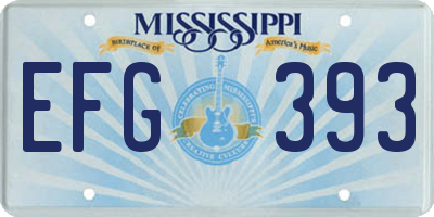 MS license plate EFG393