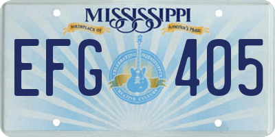 MS license plate EFG405