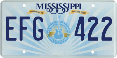 MS license plate EFG422