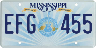 MS license plate EFG455