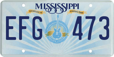 MS license plate EFG473