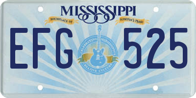 MS license plate EFG525
