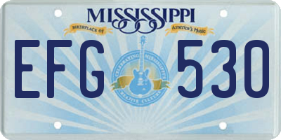 MS license plate EFG530