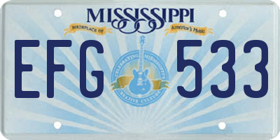 MS license plate EFG533