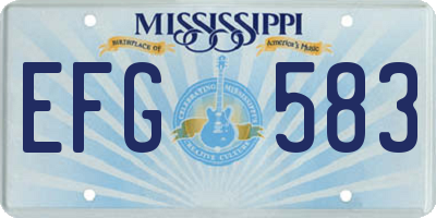 MS license plate EFG583
