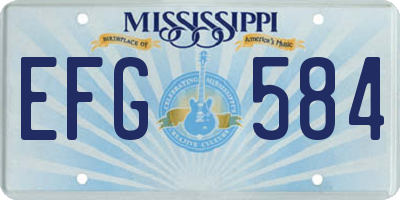 MS license plate EFG584