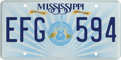 MS license plate EFG594