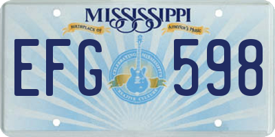 MS license plate EFG598
