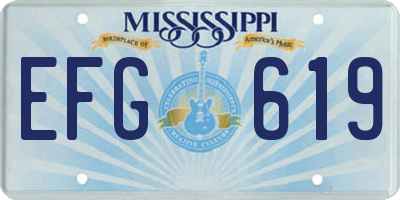 MS license plate EFG619