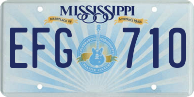 MS license plate EFG710