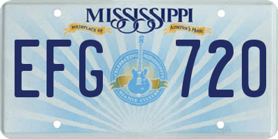 MS license plate EFG720