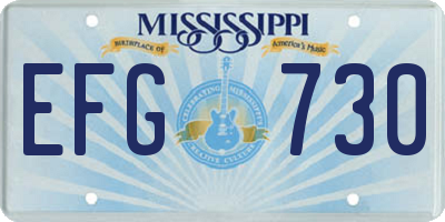MS license plate EFG730