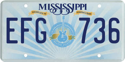 MS license plate EFG736