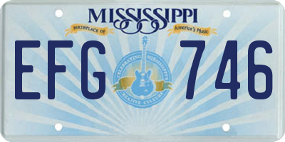 MS license plate EFG746