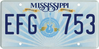 MS license plate EFG753