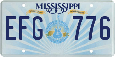 MS license plate EFG776