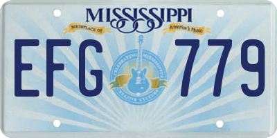 MS license plate EFG779