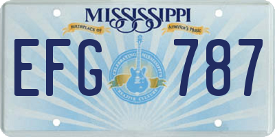 MS license plate EFG787