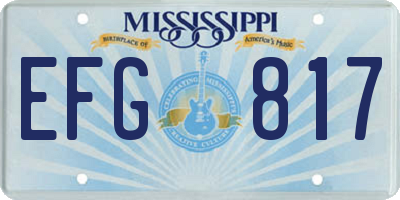 MS license plate EFG817