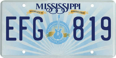 MS license plate EFG819
