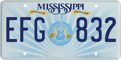 MS license plate EFG832