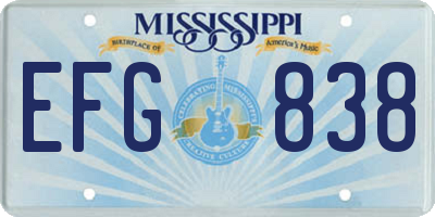 MS license plate EFG838